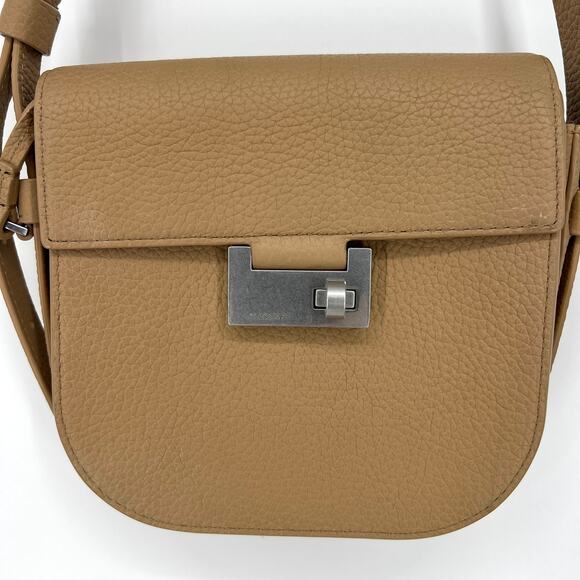 All Saints ALLSAINTS Ida Tan Crossbody Pebble Finish Leather Bag Purse